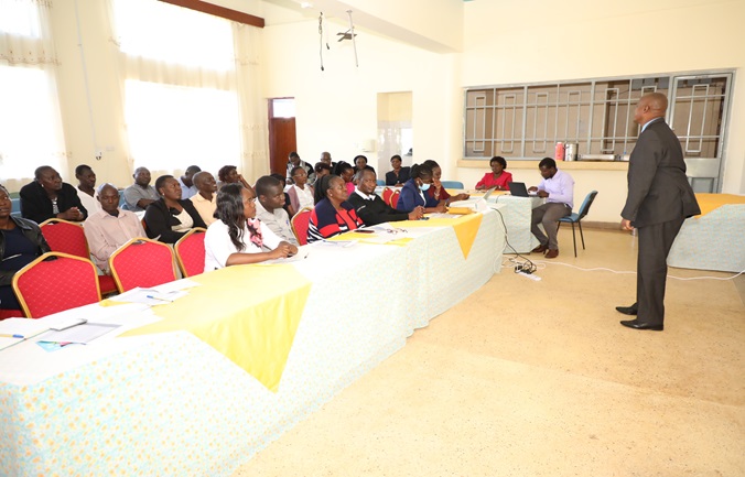 Deputy Vice Chancellor PRI Prof. Charles Mutai speaking at the workshop 9th 6 2023b