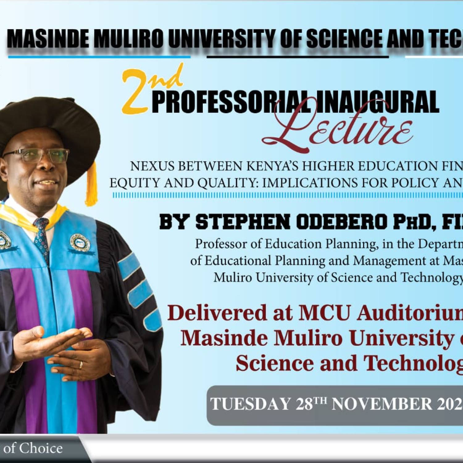 Prof. Stephen Odebero Inaugural Lecture